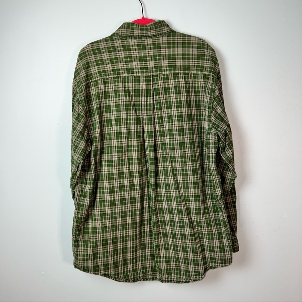 Carhartt Green Plaid Long Sleeve Button-Down Shirt Men’s Large 100% Cotton - Picture 11 of 12